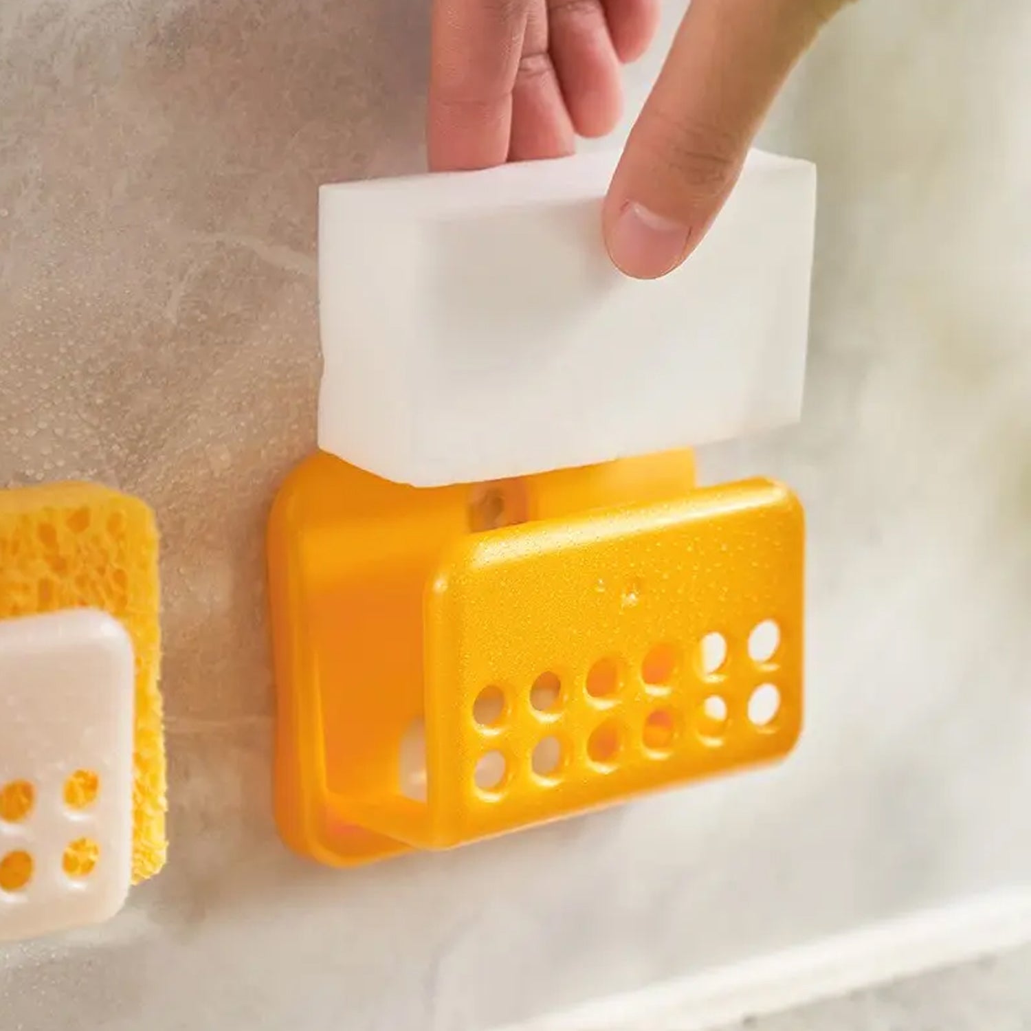 4112 Self Adhesive Sponge Holder No-Drilling Soap Holder for Shower Bathroom Kitchen, Sponge Holder - Kitchen Sink Organizer - Sink Caddy - Soap Holder - Spoon Rest - Multipurpose Use 4112 Self Adhesive Sponge Holder No-Drilling Soap Holder for Shower Bathroom Kitchen, Sponge Holder - Kitchen Sink Organizer - Sink Caddy - Soap Holder - Spoon Rest - Multipurpose Use